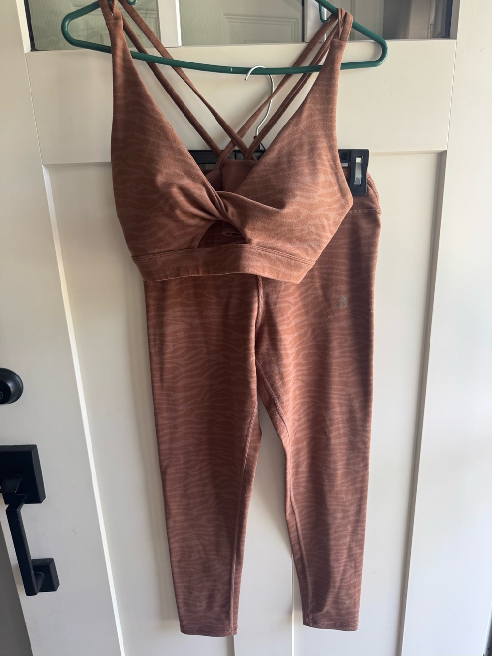Ryderwear Rust Brown Strappy Sports Bra and Leggings Set